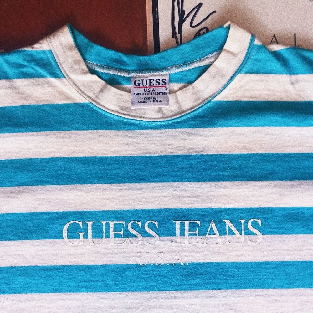 Guess Jeans Blue Striped Tee